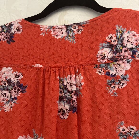 Maeve Anthropology Top Women’s Size US 2 Floral Orange Button Front Blouse - Picture 10 of 10